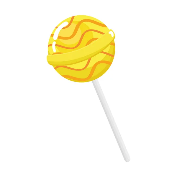 Caramelo de piruleta amarilla — Vector de stock