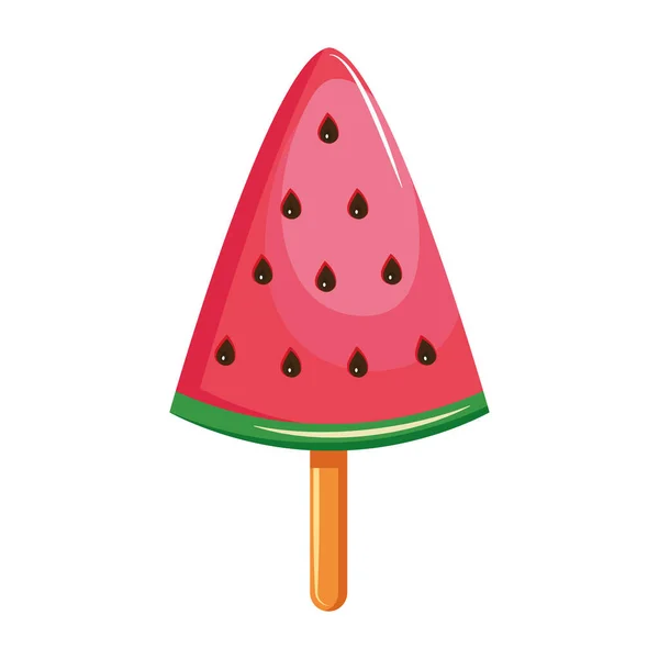 Watermelon ice cream in stick — Stock Vector