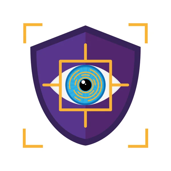 Scudo di verifica biometrica dell'occhio — Vettoriale Stock