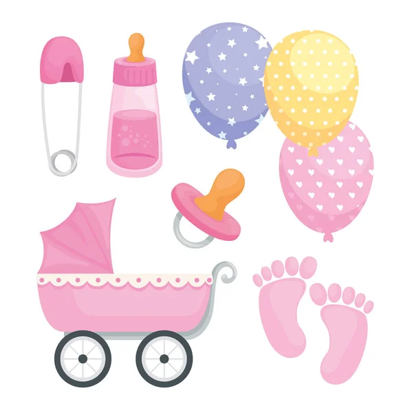 Seis ícones de bebê —  Vetores de Stock