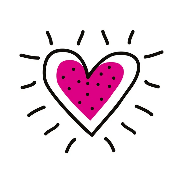 Coeur style doodle — Image vectorielle