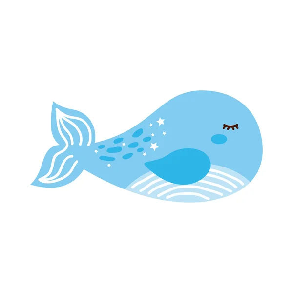 Şirin mavi balina — Stok Vektör