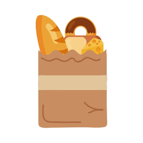 Breads in bag — Stock Vector