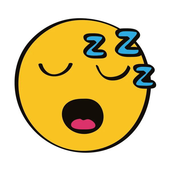 Caractère emoji endormi — Image vectorielle