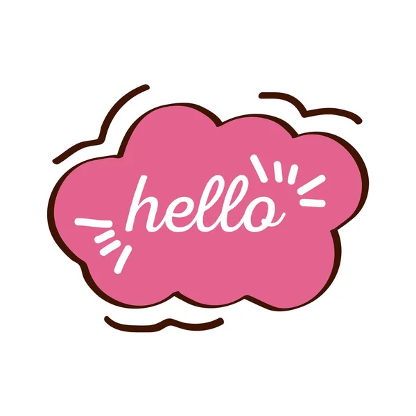 Text balloon hello — Stock Vector