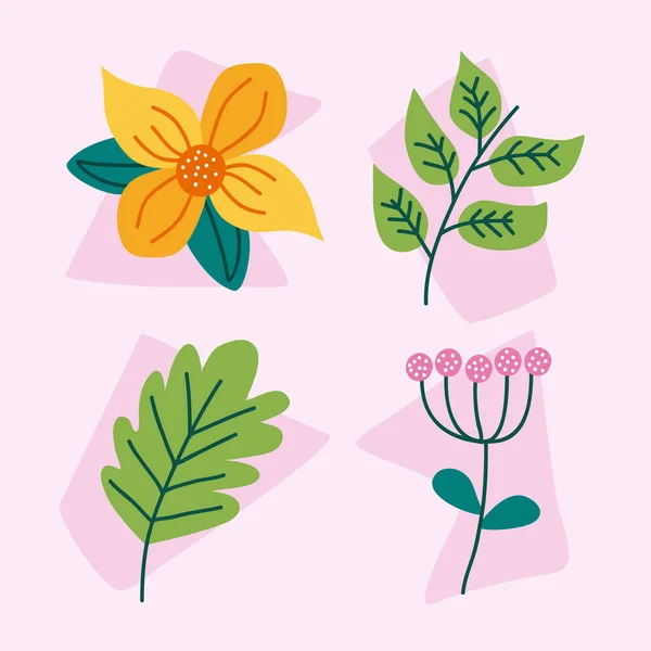 Vier lente-iconen — Stockvector