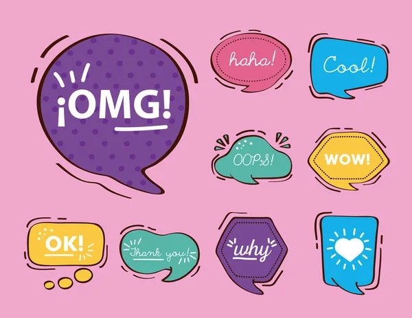 Text balloons nine — Stock Vector