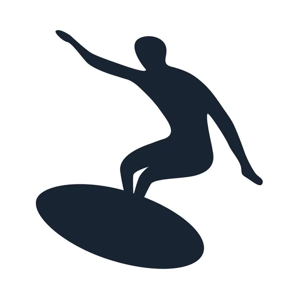 Surfista silueta de surf — Archivo Imágenes Vectoriales