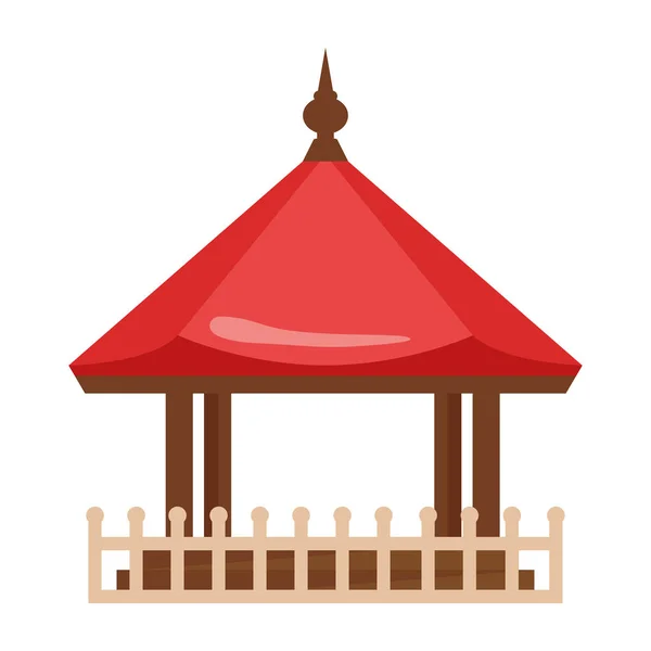 Kiosque asiatique rouge — Image vectorielle