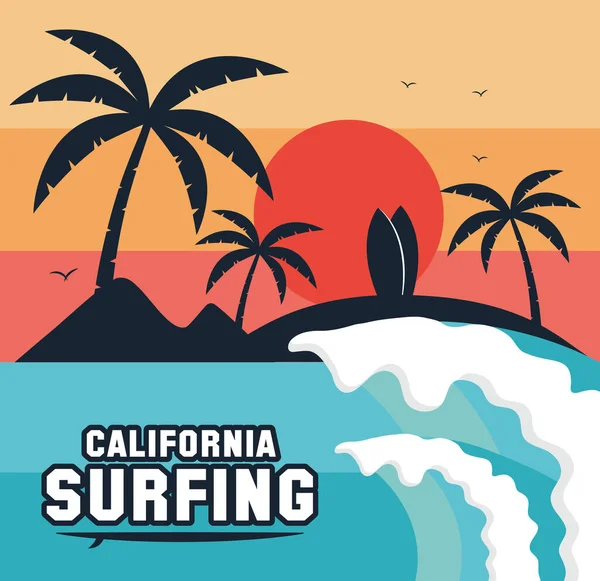 California surfen scene — Stockvector