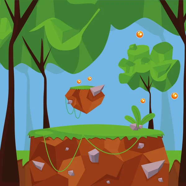 Forest videogame scene — Stock Vector