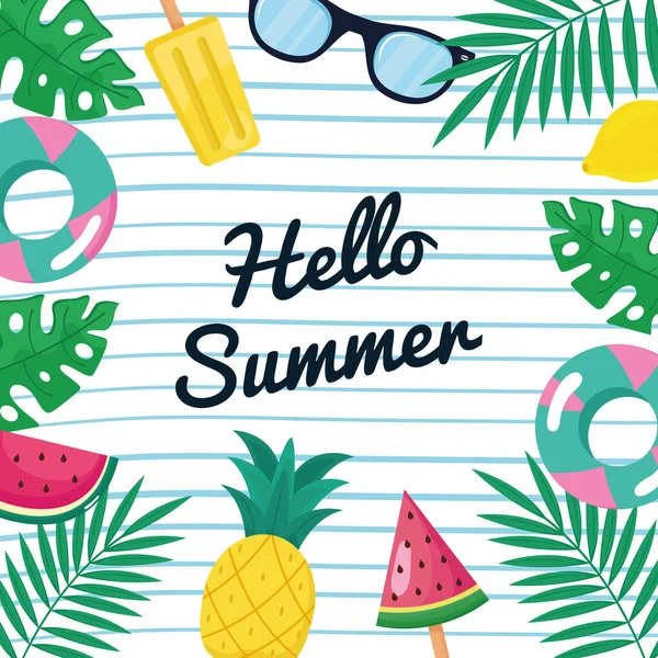 Hello summer quote — Stock Vector