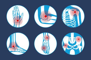 six rheumatology icons clipart