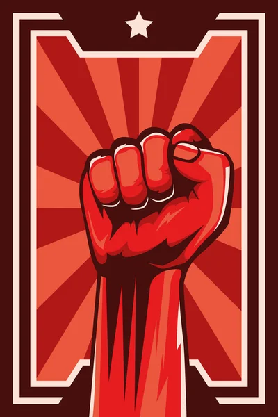 Hand fist revolution poster — Stock Vector