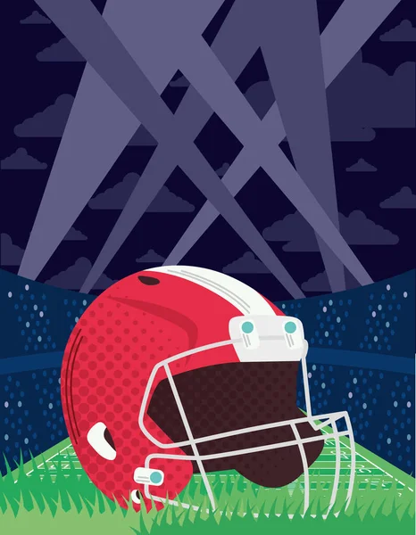 Американская сцена футбольного шлема — стоковый вектор