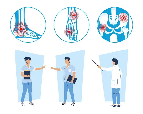 Reumatología seis iconos — Vector de stock