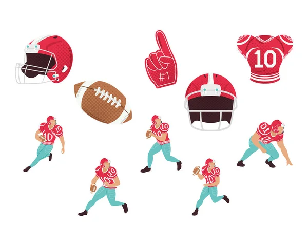 Ten american football icons — Stock Vector
