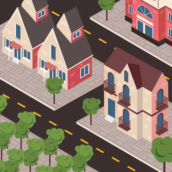 Městská scéna neighborhood — Stockový vektor