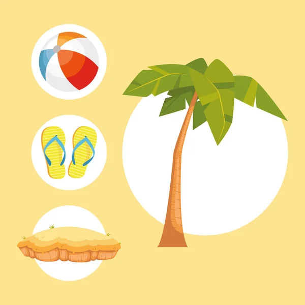 Island four icons — Stock Vector