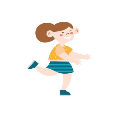 Küçük kız koşuyor