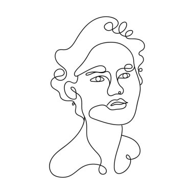 Genç adam soyut görünüyor.