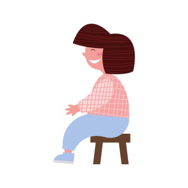 Küçük kız oturdu.