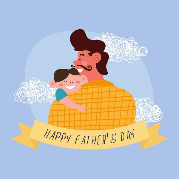 Fathers day postcard Stock Illustration