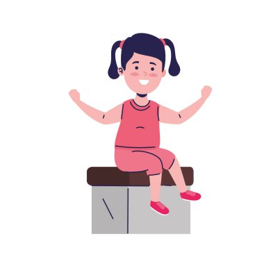 Küçük kız oturdu.