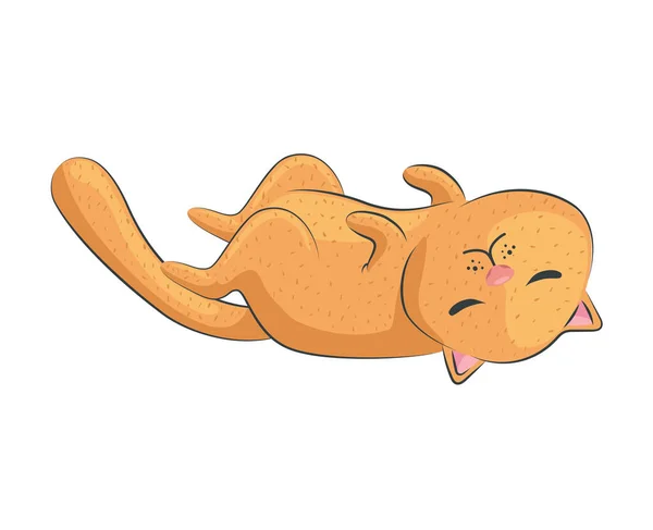 Lindo durmiendo gato — Vector de stock