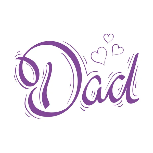 Dad word lettering — Stock Vector