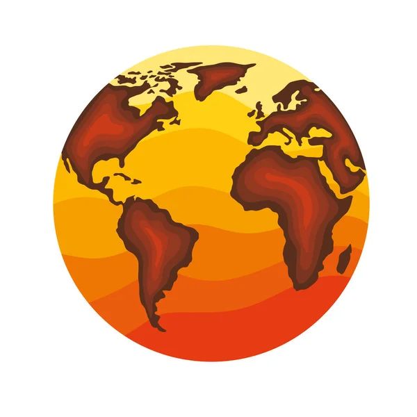 Earth planet orange — Stock Vector