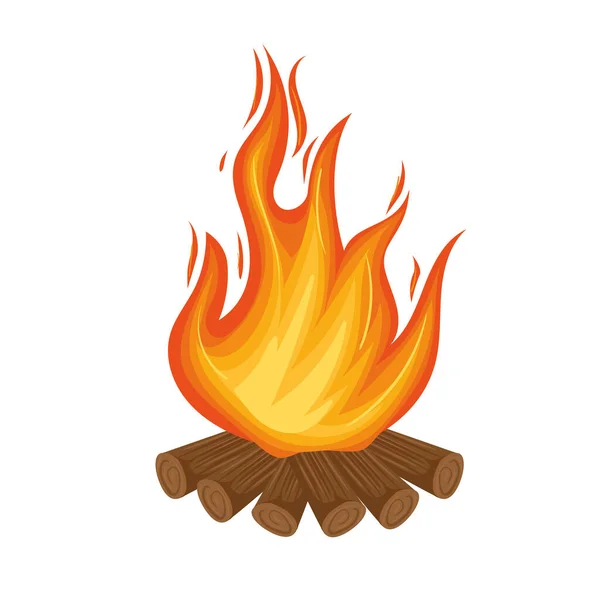 Flamme de feu de camp — Image vectorielle