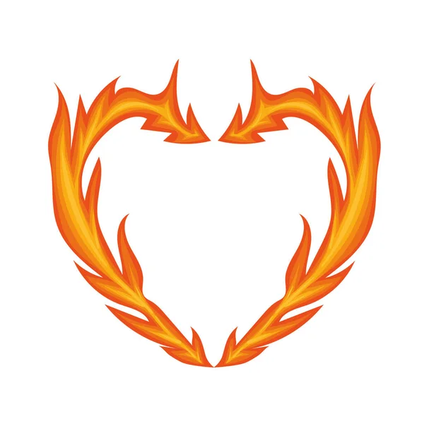 Serce płomienia ognia — Wektor stockowy