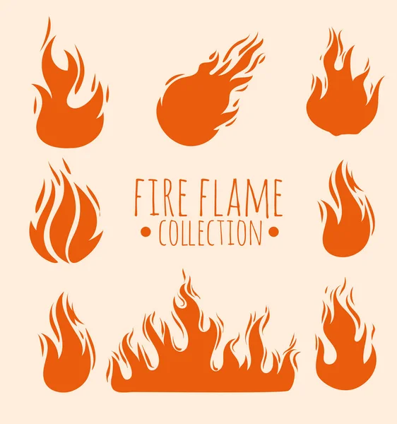 Fuoco fiamme telaio — Vettoriale Stock