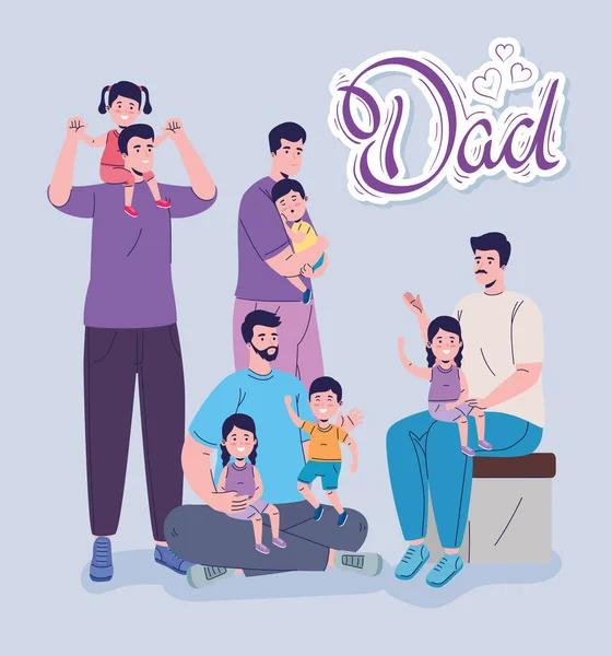 Pappor och barn — Stock vektor