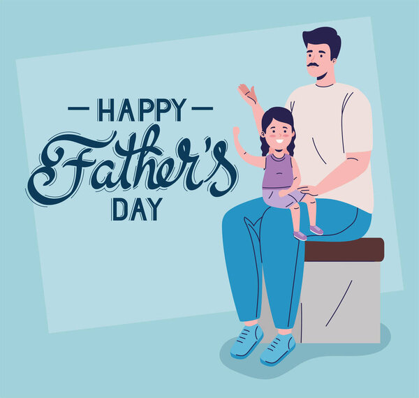 Dad and daughter Royalty Free Stock Vectors