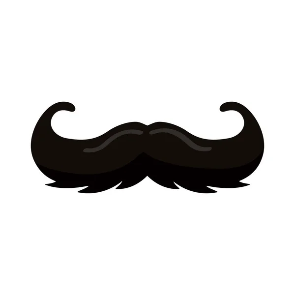 Svart manlig mustasch — Stock vektor