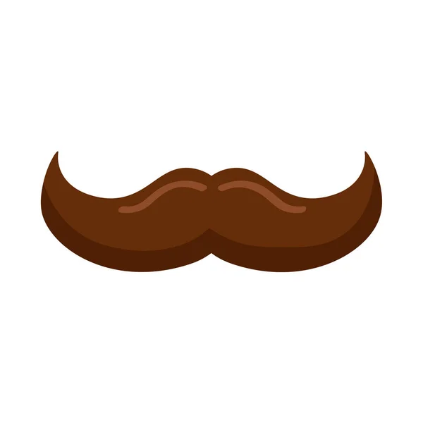 Manlig mustasch brun — Stock vektor