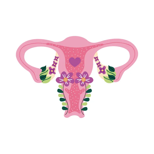 Baarmoeder en bloemen — Stockvector