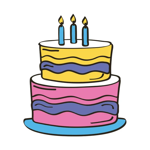Dulce pastel de cumpleaños — Vector de stock