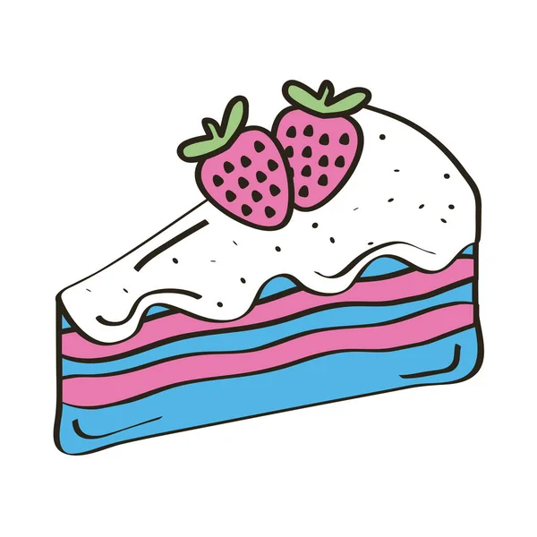 Portion gâteau sucré — Image vectorielle