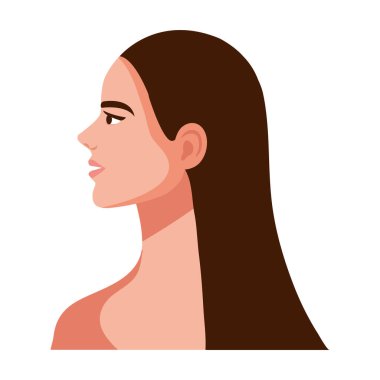 Genç kadın üstsüz.