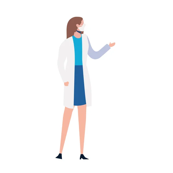 Doctora de pie — Vector de stock