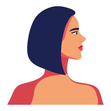 Profil kadını üstsüz