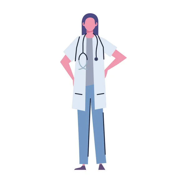 Doctor mujer ocupación — Vector de stock