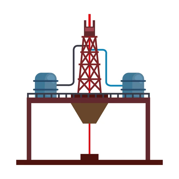 Finomítói olajfúró torony — Stock Vector