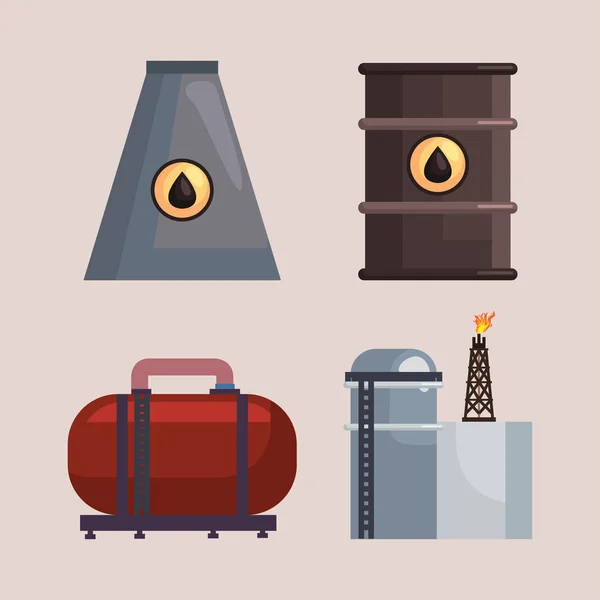 Four fracking icons — Stock Vector