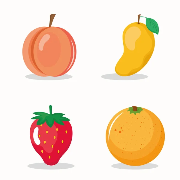 Frutas con minerales — Vector de stock