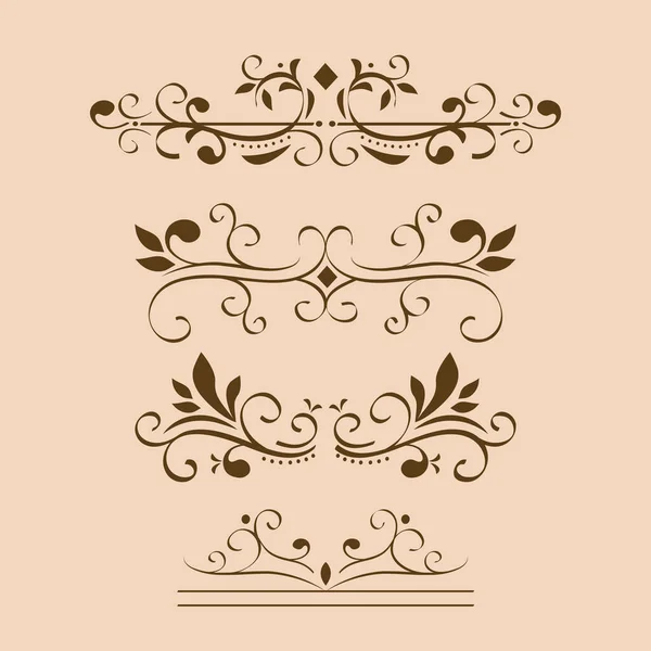 Four victorians dividers — Stock Vector