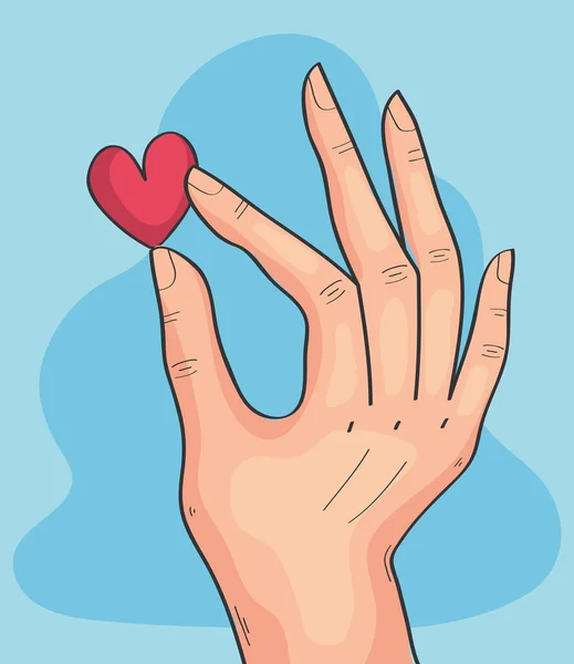 Hand lifting heart — Stock Vector